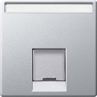 Merten Zentralplatte einfach mit Schriftfeld und Verschlussschieber, Abdeckung aluminium, Retail