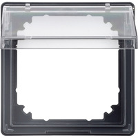 Merten Zwischenring Aquadesign mit Klappdeckel transparent, Abdeckung anthrazit, Retail