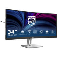 Philips 34B2U5600C, LED-Monitor 86.4 cm (34 Zoll), dunkelgrau/silber, WQHD, VA, Curved, SmartKVM, USB-Hub, 120Hz Panel