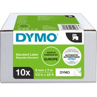 Dymo D1 ORIGINAL Schriftband VORTEILSPACK, schwarz auf weiß, 9mm x 7m 10 Stück, 2093096