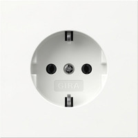 Gira Schutzkontaktsteckdose Typ F 16 Ampere 250 Volt Wechselstrom Flächenschalter Geerdeter Tragring weiß, Retail