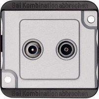 Merten Breitband Einzelanschlussdose Stichdose zwei fach für Stichleitungs und Sternverteilsysteme silber, Retail