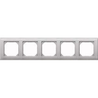 Merten Rahmen fünffach für waagerechte und senkrechte Montage, Thermoplast, matt aluminium, Retail