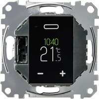 Merten Temperaturregler-Einsatz mit Touch-Display, programmierbar, Universal, MEG5776-0000, Heizungsthermostat schwarz, Retail