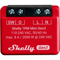 Shelly Plus 1PM Mini Gen3, Relais rot/schwarz