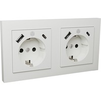 ICY BOX Unterputz Steckdosenset IB-MPS4200W-PD, mit USB PD Ladefunktion weiß, 2 Stück