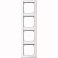 Merten Rahmen vierfach mit Beschriftungsträger, Typ 470419, glänzend, Thermoplast weiß (glänzend), Retail