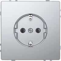 Merten Schutzkontakt-Steckdose mit Steckklemmen, Unterputz, 16 Ampere, 250 Volt, 50 Hertz edelstahl, Retail