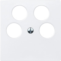 Merten Zentralplatte polarweiß für Antennendose 4-Loch Typ 295319, Unterputz, Kunststoff weiß (matt), Retail