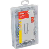 fischer Profi-Box Spreizdübel SX Plus + Schraube hellgrau, 160-teilig, mit Schrauben