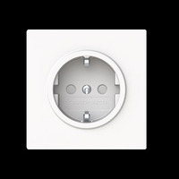 Busch-Jaeger Schutzkontakt-Steckdose CEE 7/3 Typ F mit erhöhtem Berührungsschutz Safety+ Typ 20 EUCB-44M weiß (matt), Retail