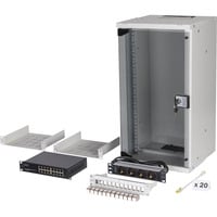 Digitus Netzwerk-Set SOHO Pro 10" 315x300 mm (BxT), IT-Schrank hellgrau, 12 Höheneinheiten