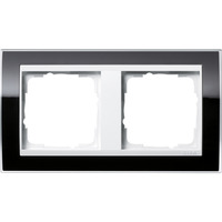 Gira Abdeckrahmen 2fach, Abdeckung schwarz, Retail
