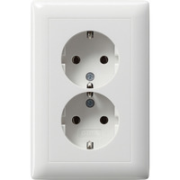 Gira GIRA Schuko-Doppelst.ds. rws-gl kompakt 078203, Steckdose weiß, Retail