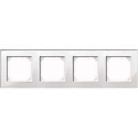 Merten Rahmen Glas vierfach für waagerechte und senkrechte Montage, Typ 489419 weiß (glänzend), Retail