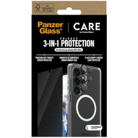 PanzerGlass Flagship 3-in-1 Privacy Set transparent/weiß, Samsung Galaxy S25 Ultra, QI-kompatibel, EasyAligner