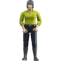 bruder 60405 Figur Frau heller Hauttyp mit Hose, Spielfigur dunkelblau