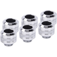 Alphacool Eiszapfen PRO 13mm HardTube Fitting G1/4 - Chrome, Verbindung chrom, 6er Set