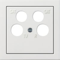 Gira Zentraleinsatz mit Zentralplatte 4fach für Koaxial-Antennensteckdose mit 2 SAT-Anschlüssen, Adapter weiß, Retail