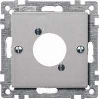 Merten Zentralplatte für Audio-Steckverbinder XLR-Rundsteckverbinder P-Flansch Buchse, Abdeckung aluminium, Retail