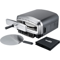 Wilfa CRUST Elektrischer Pizzaofen PO2B-E2200 schwarz, 2.200 Watt, für Pizzen bis ca. Ø 32cm, rotierender Pizzastein
