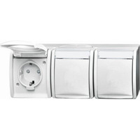 Busch-Jaeger Steckdose 2300/3 Einbau Aufputz weiß, Retail