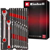 EINHELL Gabelringschlüssel-Set,  in E-Case-Einleger, Werkzeug-Set 19-teilig