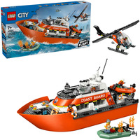 LEGO 60504 City Rettungsboot der Küstenwache mit Hubschrauber, Konstruktionsspielzeug 