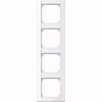 Merten Rahmen vierfach mit Beschriftungsträger, Typ 470425, Abdeckrahmen, M-SMART System M weiß (glänzend), Retail