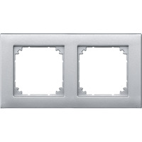 Merten Rahmen zweifach für bündigen Einbau, Typ 488260, Unterputzmontage, Thermoplast aluminium, Retail