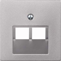 Merten Zentralplatte Aluminium für Universal-Anschluss-Einsätze Typ 298060, Unterputzmontage aluminium, Retail