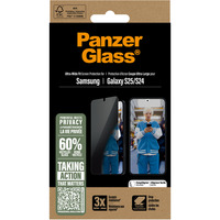PanzerGlass Privacy Displayschutz Ultra-Wide Fit, Schutzfolie transparent, Samsung Galaxy S25 / S24
