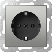 Gira Schutzkontaktsteckdose ohne Krallen edelstahl, Retail