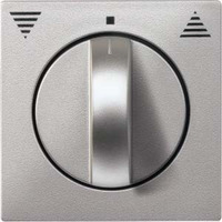 Merten Zentralplatte aus Thermoplast edelmatt, komplettierbar mit Rollladen-Tast-Rastschalter-Einsatz aluminium, Retail