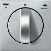 Merten Zentralplatte aus Thermoplast edelmatt, komplettierbar mit Rollladen-Tast-Rastschalter-Einsatz aluminium, Retail