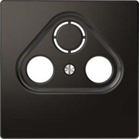 Merten Zentralplatte für Antennensteckdosen, Basiselement mit zentraler Abdeckplatte, Unterputz anthrazit, Retail