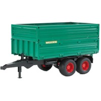 bruder 02010 Tandemachs-Transportanhänger, Modellfahrzeug grün/rot