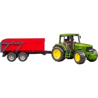 bruder 02057 John Deere 6920 mit Wannenkippanhänger, Modellfahrzeug mit Automatikrückwand