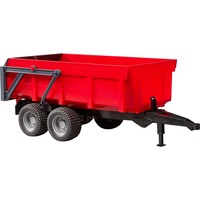 bruder 02211 Wannenkippanhänger mit Automatikrückwand, Modellfahrzeug rot/schwarz