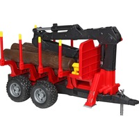 bruder 02252 Rückeanhänger mit Ladekran, Modellfahrzeug 