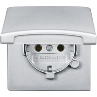 Busch-Jaeger Schutzkontakt-Steckdosen-Einsatz Schuko IP44 Unterputz mit Klappdeckel ohne aluminium, Retail