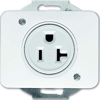 Busch-Jaeger Steckdosen Einsatz ohne Schutzkontakt mit Schraubbefestigung weiß, Retail