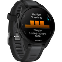 Garmin Forerunner 165, Smartwatch schwarz/dunkelgrau, 20 mm, Silikon-Armband