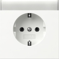 Gira Schutzkontaktsteckdose Typ F 16 Ampere 250 Volt mit Beschriftungsfeld glänzend weiß, Retail