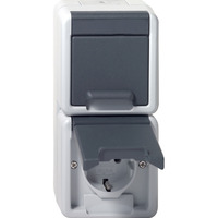 Gira Steckdose 2-fach senkrecht grau, Retail