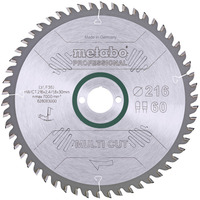Metabo Kreissägeblatt "multi cut - professional", 216x30, Z60 FZ/TZ, 5° neg. für halbstationäre Kreissägen