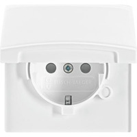 Busch-Jaeger Schutzkontakt-Steckdoseneinsatz Schuko IP44 mit erhöhtem Berührungsschutz, Unterputz weiß (glänzend), Retail
