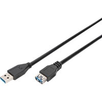Digitus USB 3.2 Gen 1 Verlängerungskabel, USB-A Stecker > USB-A Buchse schwarz, 1,8 Meter