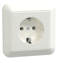 Merten Schutzkontakt-Steckdose mit Schraubklemme und erhöhtem Berührungsschutz weiß, Retail