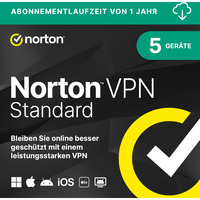 Norton VPN Standard NPM CE, Sicherheit-Software Deutsch, 12 Monate / 1 User / 5 Geräte